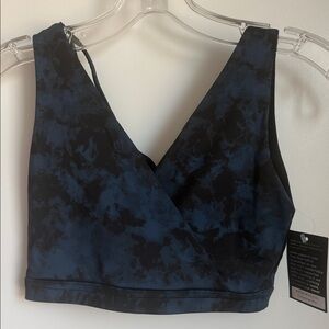 Onzie Blue Black Tie-Dye Wrap Sports Bra